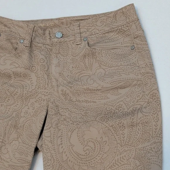 Talbots Curvy Slim Crop Paisley Pants - Picture 2 of 6